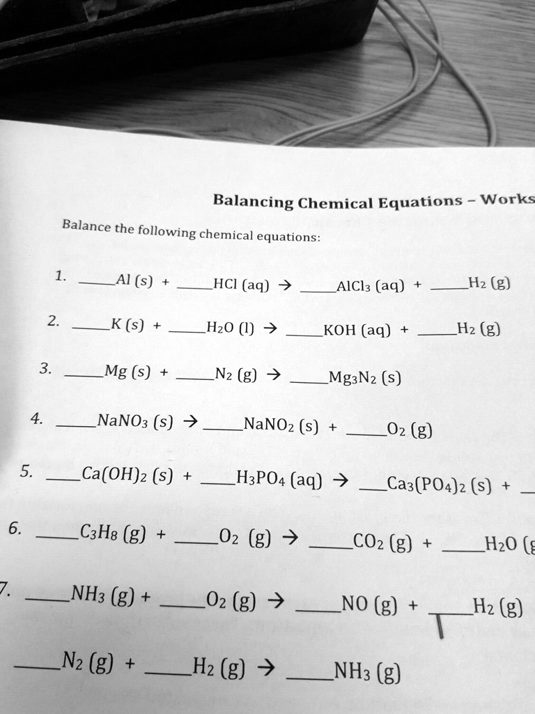SOLVED: al(s) + HCl(aq) â†’ AlCl3(aq) + H2(g) Balancing Chemical ...