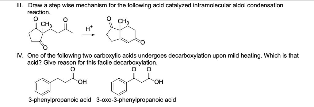 SOLVED: IlI Draw a step wise mechanism for the following acid catalyzed ...