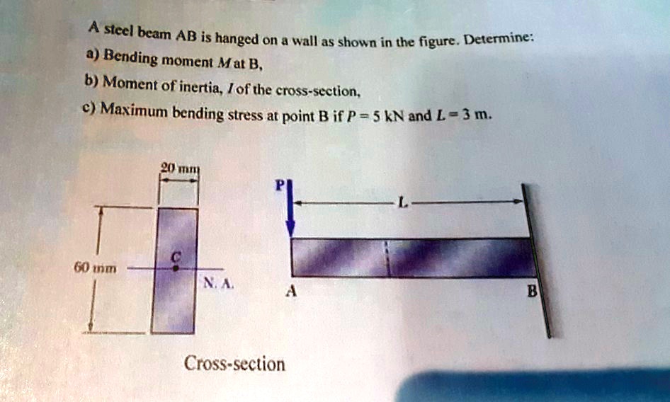 SOLVED: A)Bending Moment Mat B. B Moment Of Inertia,Iof The Cross ...