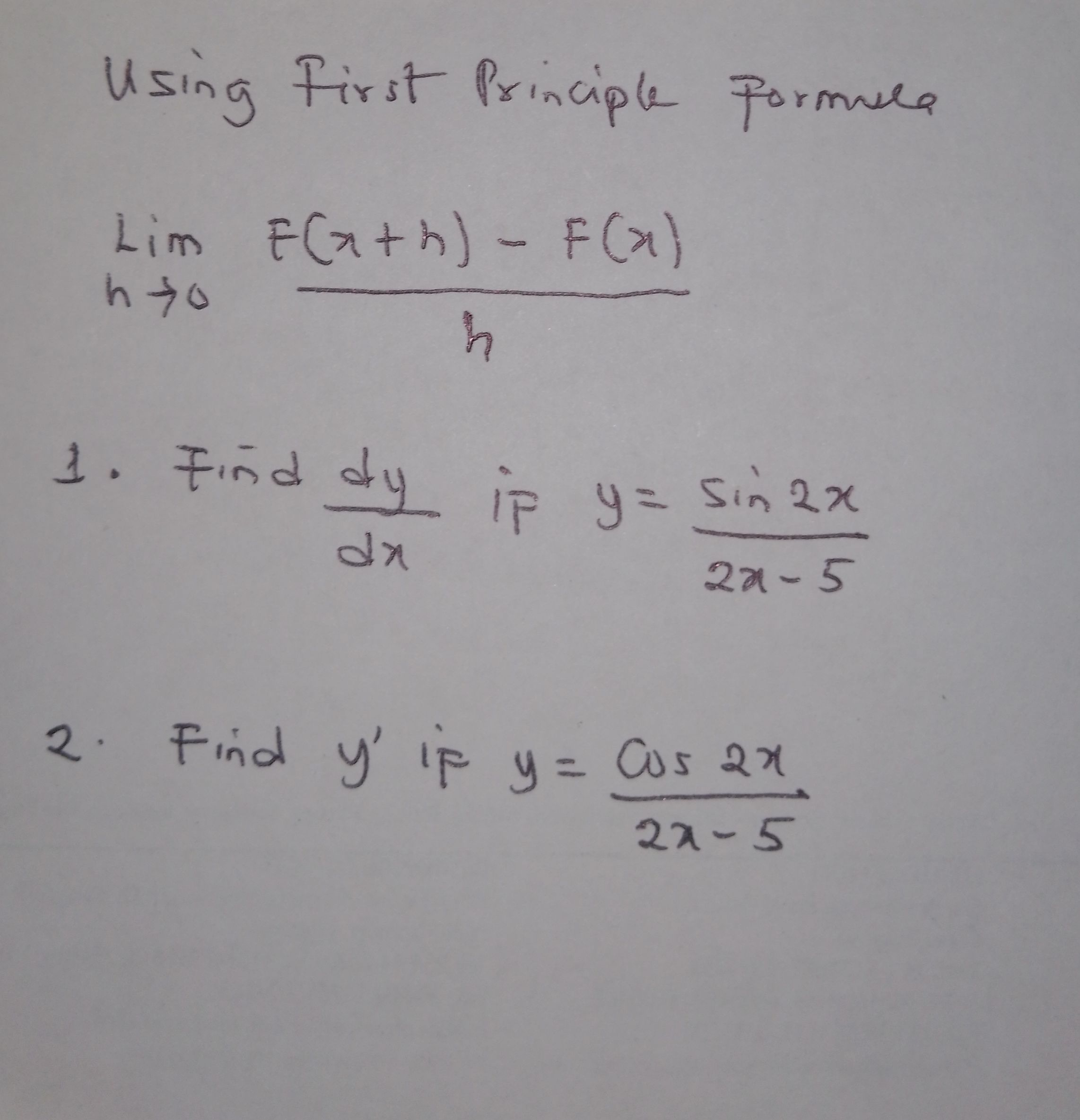 using-first-principle-formula-fx-h-fxh-as-h-approaches-zero-find-1-dydx-2-y