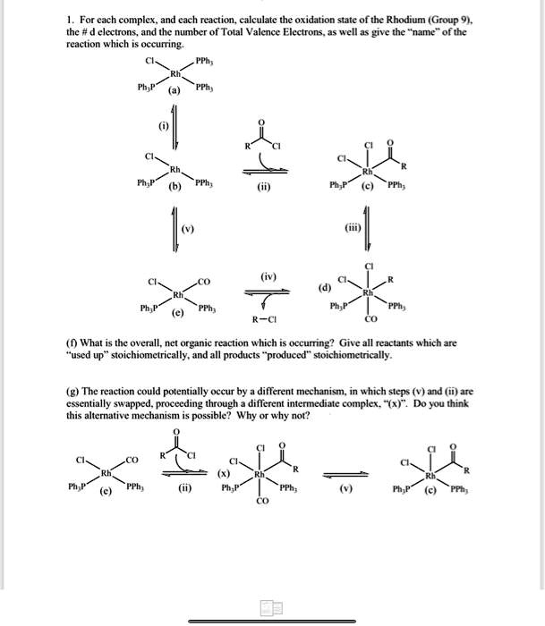 SOLVED: For each complex . and each reaction. calculate the oxidation ...