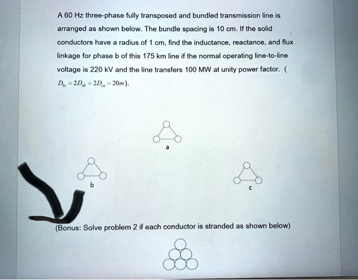 SOLVED: A 60 Hz three-phase fully transposed and bundled transmission ...