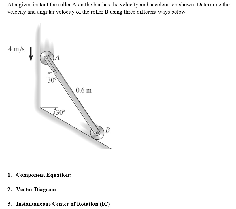 SOLVED: At A Given Instant The Roller A On The Bar Has The Velocity And ...