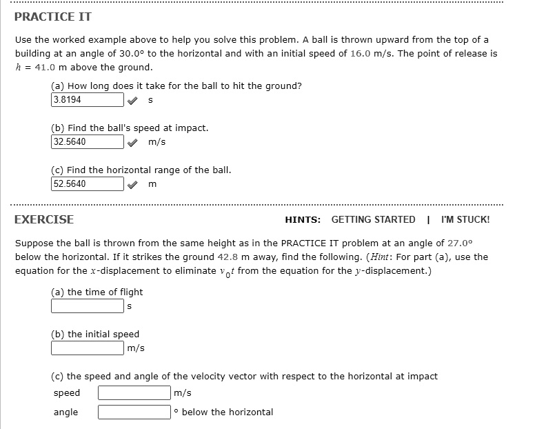SOLVED: Suppose the ball is thrown from the same height as in the ...