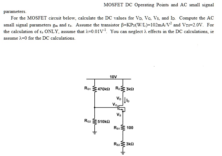 VIDEO solution MOSFET DC Operating Points and AC Small Signal