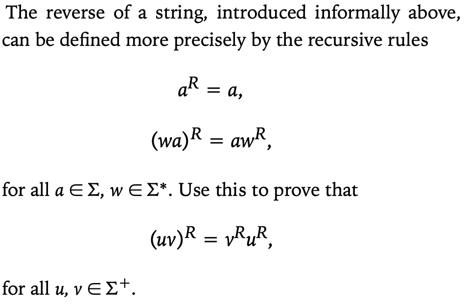 SOLVED: The reverse of a string, introduced informally above can be ...