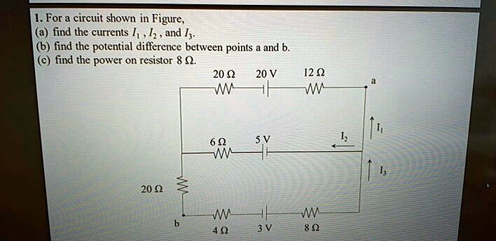For a circuit shown in figure find the currents i iz and i3...