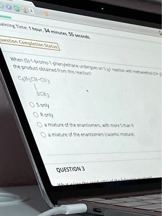 SOLVED: When (S)-1-bromo-1-phenylethane undergoes an Sn1 reaction with ...