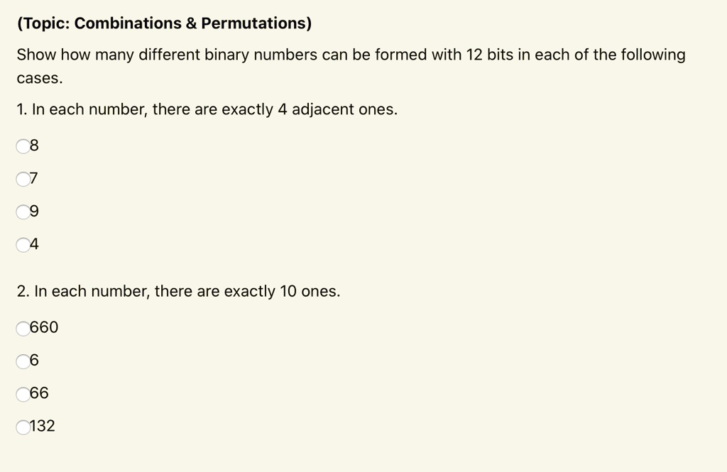 how many combinations with 5 binary numbers