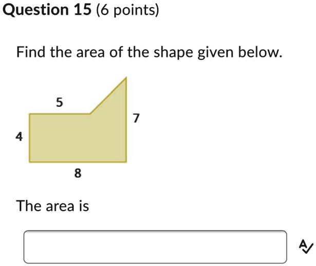 SOLVED Find the area of the shape given below. A blue geometric shape