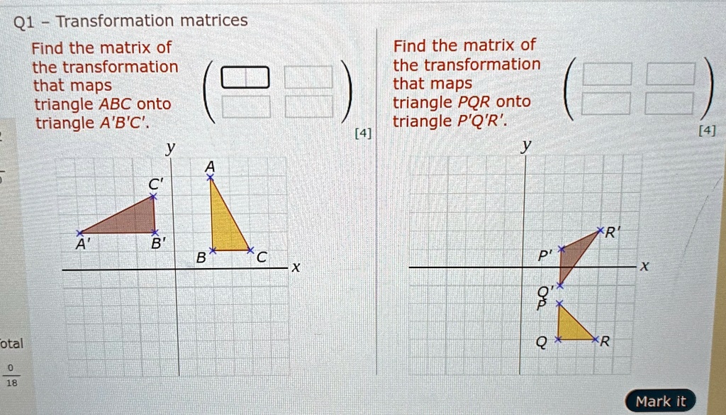 q1 transformation matrices find the matrix of the transformation that ...