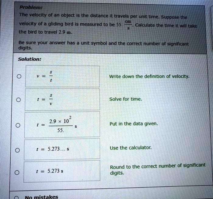 SOLVEDAroblem ITtihe Velocity of an object Is the distance It travels