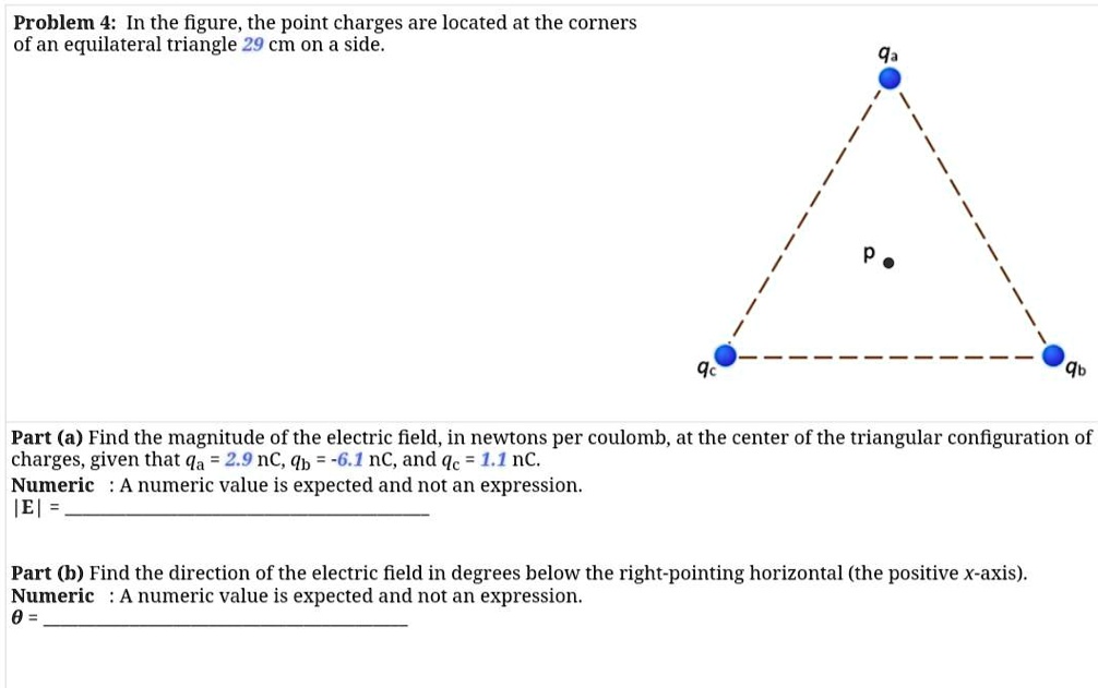 SOLVED Problem 4 In the figure, the point charges are located at the