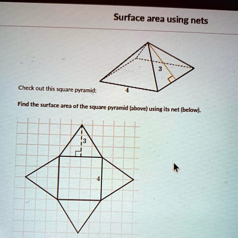 SOLVED 'check out the square pyramid find the surface area of the