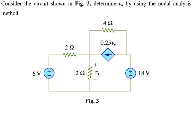 Solved Consider The Circuit Shown In Fig 3 Determine Vx By Using The