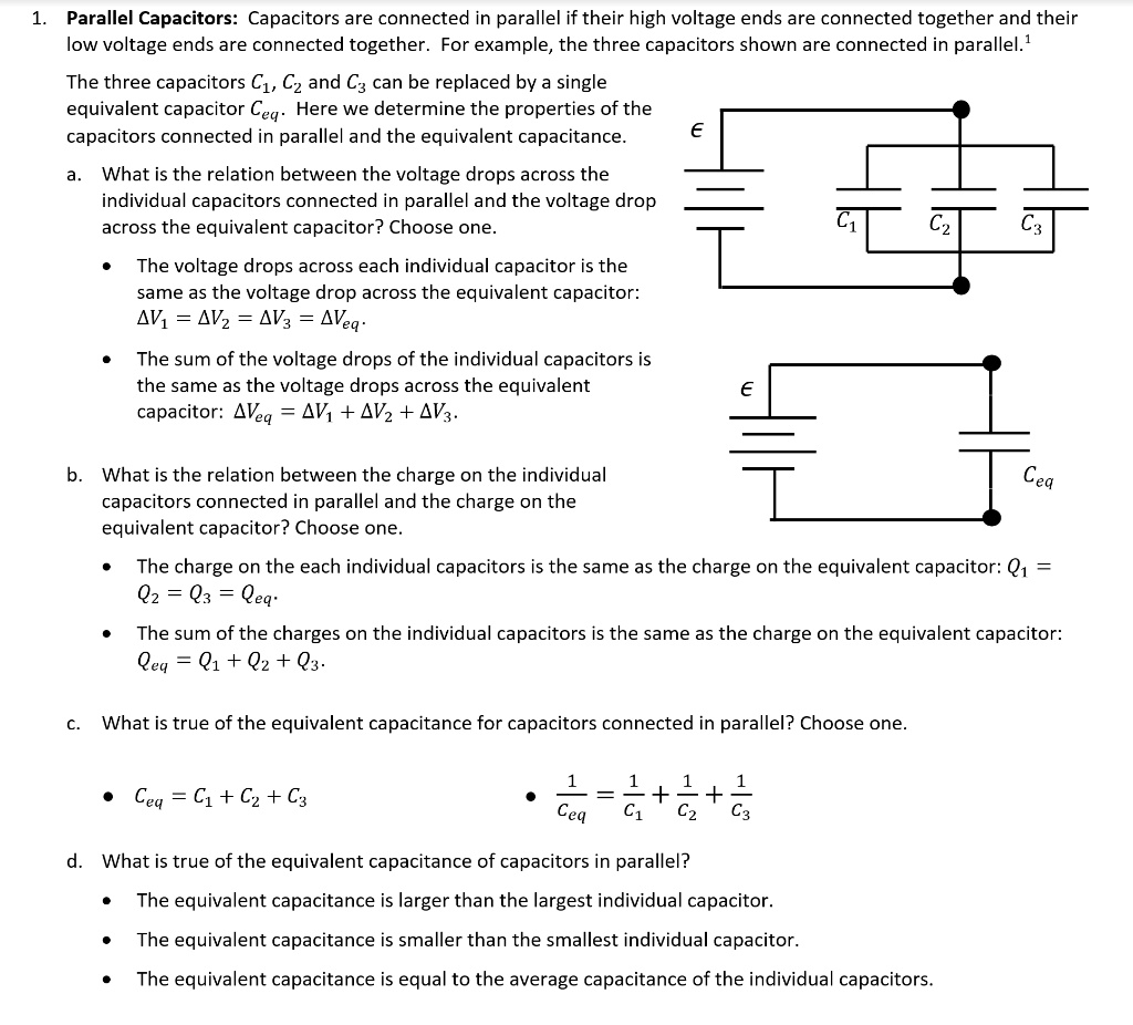 SOLVED Parallel Capacitors Are Connected In If 