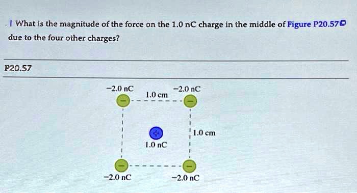What is the magnitude of the force on the 1.0 nC charge in the middle ...