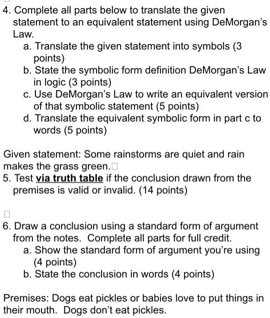 Solved QUESTION 13 Write the equivalent statement for the