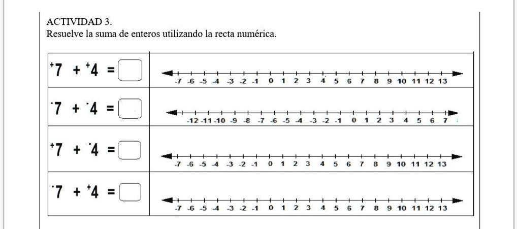 Solved Resuelve La Suma De Enteros Utilizando La Recta Numérica Actividad 3 Resuelve La Suma 5913