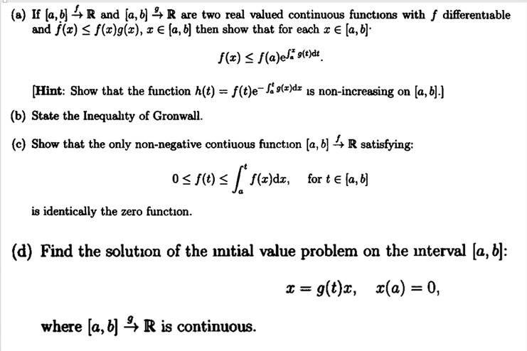 Solved E If 4 B 4 R And A B R Are Two Real Valued Continuous Functions With Differentiable And Fz F Z G Z A A 6 Then Show That For Each Z A