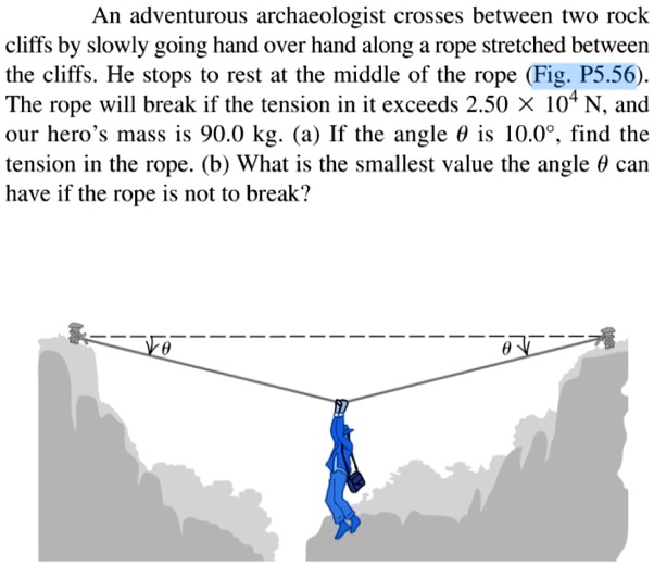 SOLVED: An Adventurous Archaeologist Crosses Between Two Rock Cliffs By ...