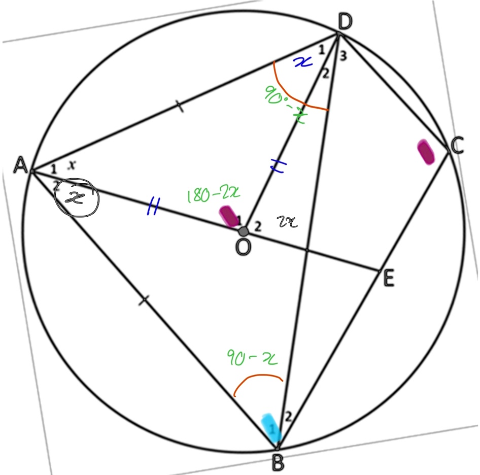 in the diagram below o is the center of the circle a b c and d are ...