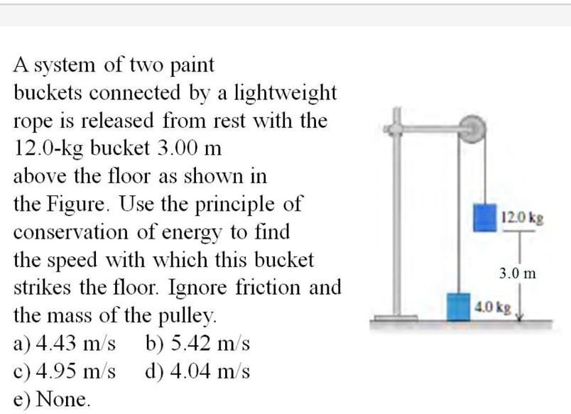 SOLVED A system of two paint buckets connected by lightweight rope is released from rest with
