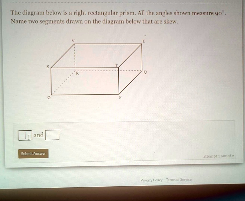 The diagram below is a right rectangular prism. All the angles shown ...