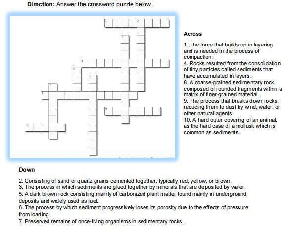 SOLVED: Direction: Answer the crossword puzzle below Across 1 The