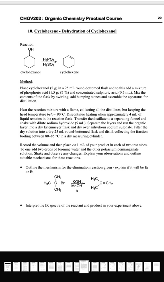 SOLVED Texts CHOV202 Organic Chemistry Practical Course 20 10