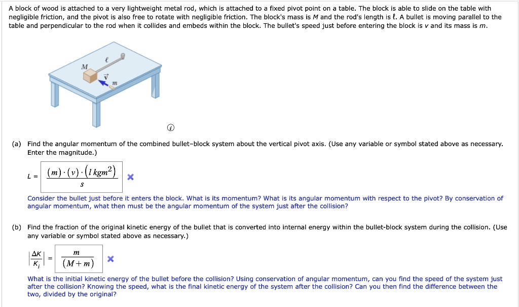 SOLVED A block of wood is attached to a very lightweight metal rod