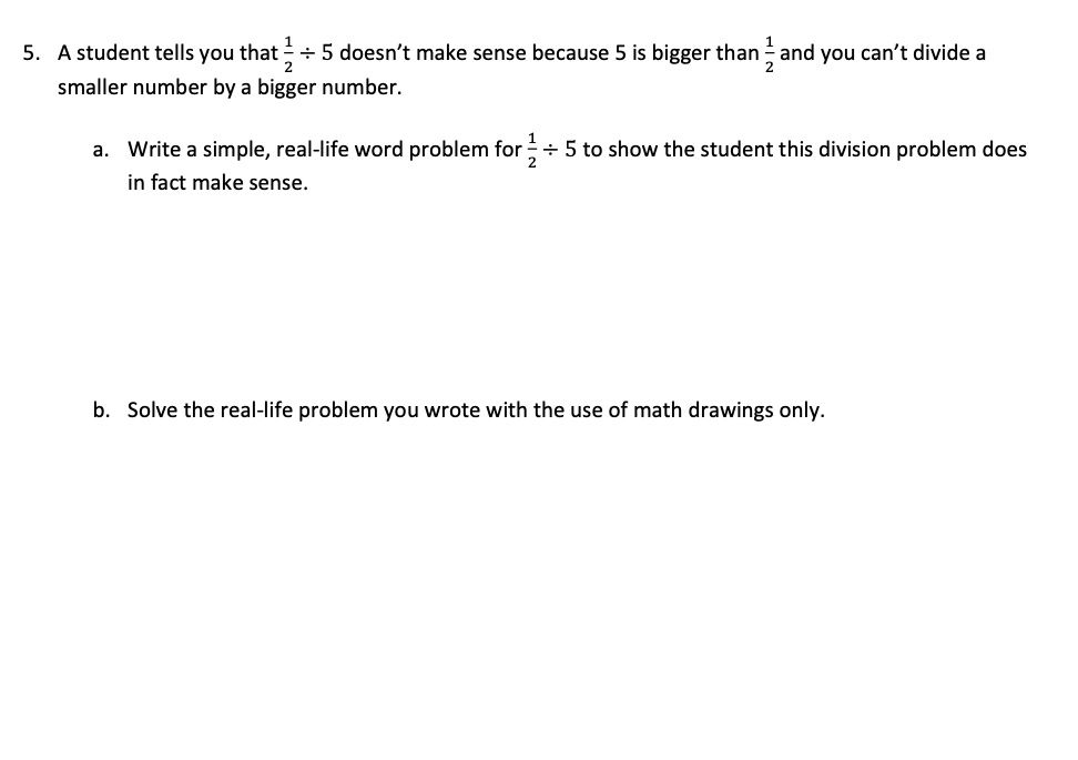 SOLVED A student tells you that 5 doesn't make sense because 5 is