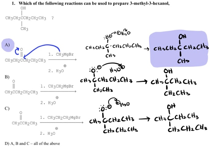 SOLVED: Which of the following reactions can be used to prepare 3 ...