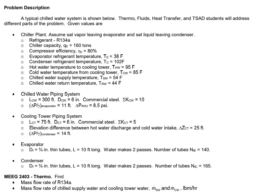 SOLVED Find the flow rate of R134a. Find the flow rate of chilled