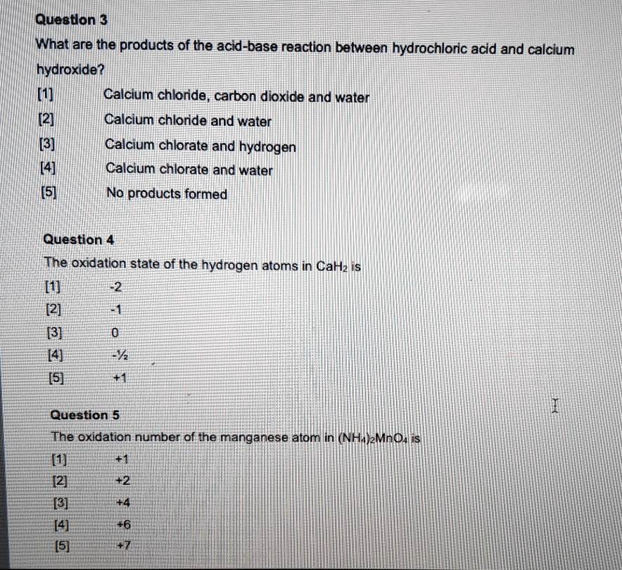 SOLVED Quedon 3 What are the products of the acldbase reaction