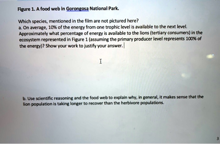 SOLVED: Figure 1. A food web in Gorongosa National Park: Which species