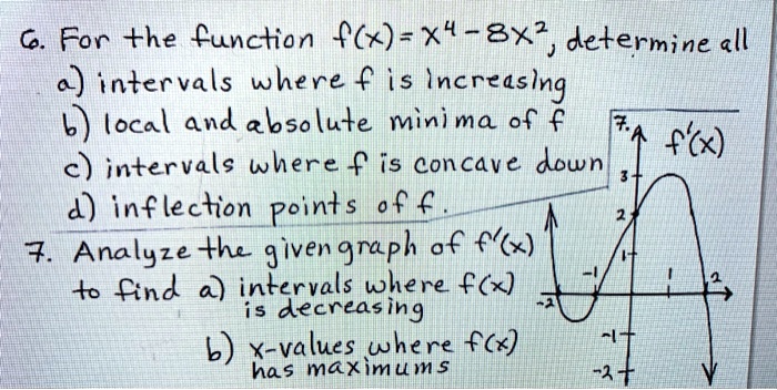 c for he function fxx4 8x2 determine all intervals where is increaslng ...