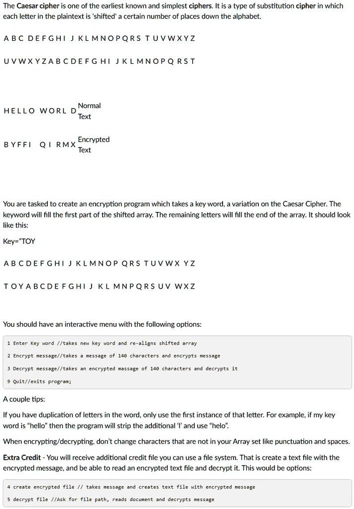 Introduction To Caesar Cipher Example Hello The Caesar cipher is one of the earliest known and simplest ciphers. It ...