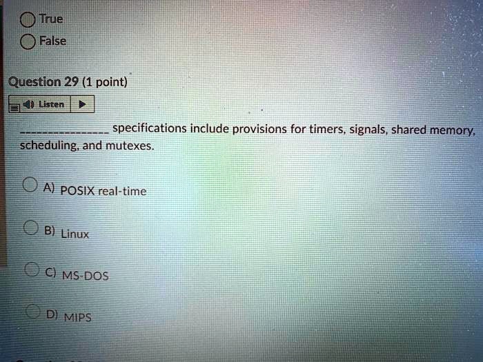 SOLVED: OFalse Question29(1point) Listen Specifications Include ...