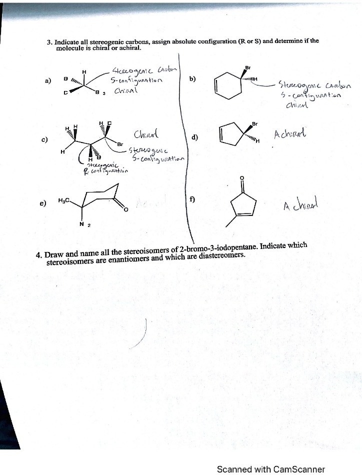 SOLVED: Indicate all stereogenic carbons, assign absolute configuration ...