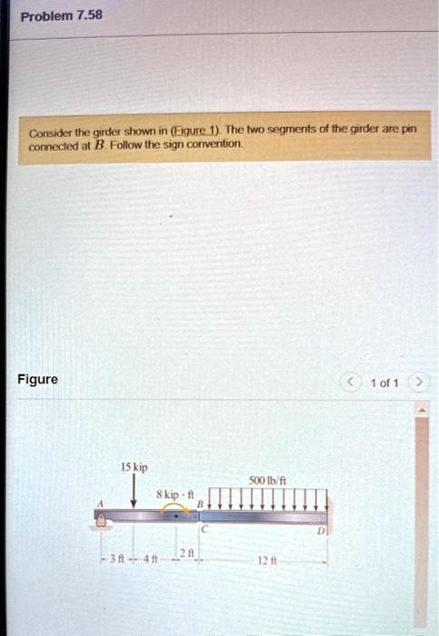 Problem 7.58 Consider The Girder Shown In (Figure 1). The Two Segments ...