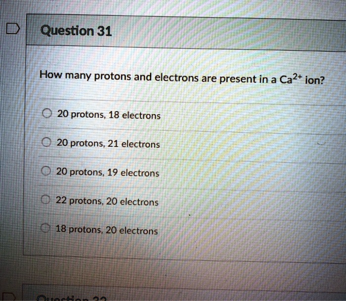 how many number of protons and electrons are present in ca2