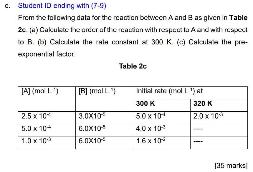 SOLVED: C. Student ID ending with (7-9) From the following data for the ...