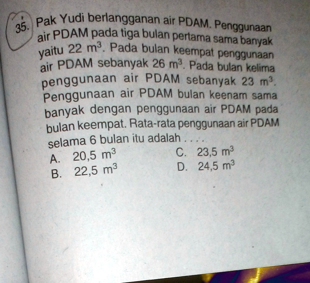 SOLVED: Tolong Di Jawab Dengan Caranya Ya Pak Yudi Berlangganan Air ...