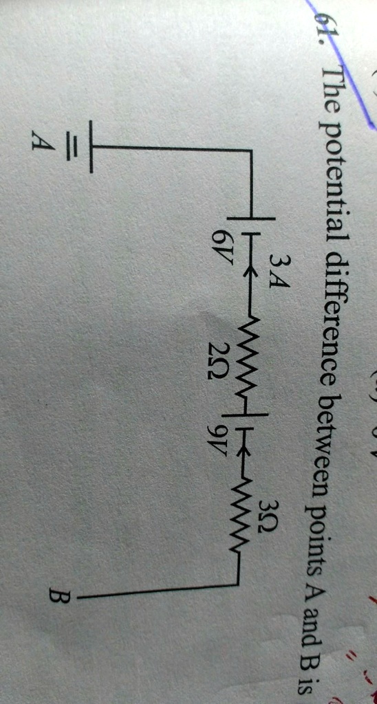 Solved 61 The Potential Difference Between Points A And B Is A 10 V C 14 V B 12 V D 0v