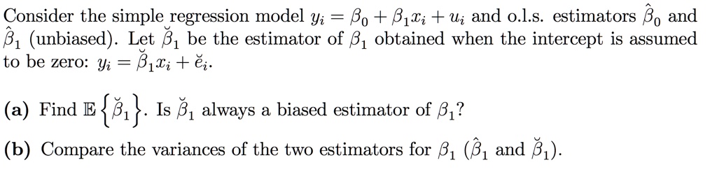 SOLVED: Consider The Simple Regression Model Yi = Bo + B1xi + Ui And ...