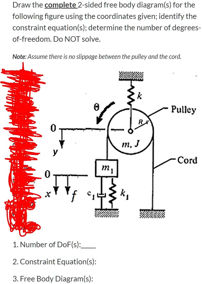 Draw the complete 2-sided free body diagram(s) for the following figure ...