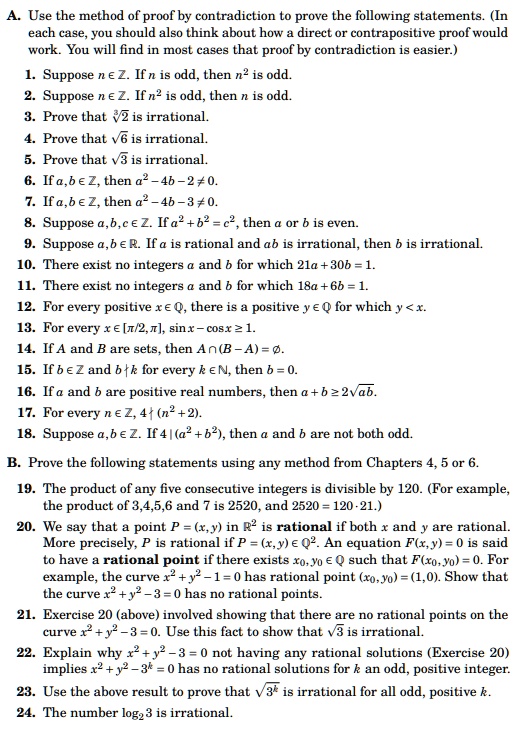 SOLVED: Use the method of proof by contradiction to prove the