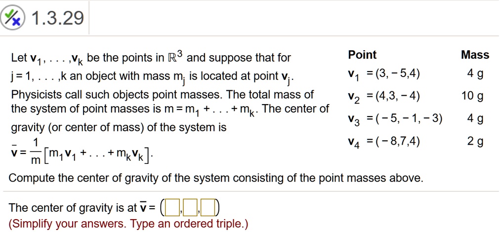 Point Mass Object 1329 let v1 vk be the points in r3 and suppose that for point mass j1 k ...