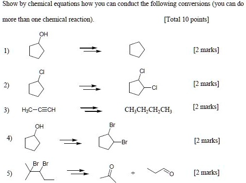 Solved: Show By Chemical Equations How You Can Conduct The Following 